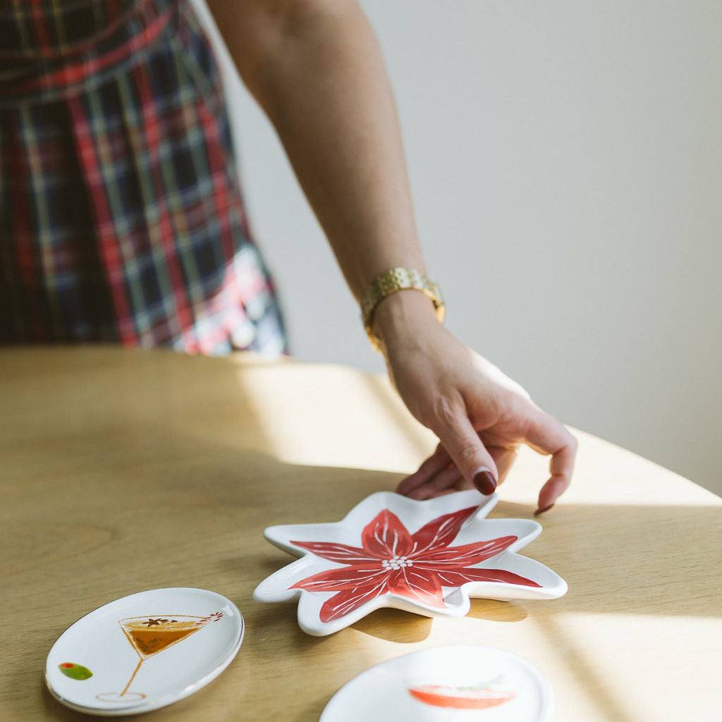 Poinsettia Christmas Dish