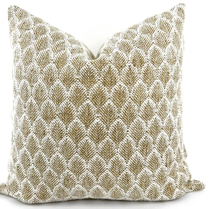 Harvest Beige and White Pillow
