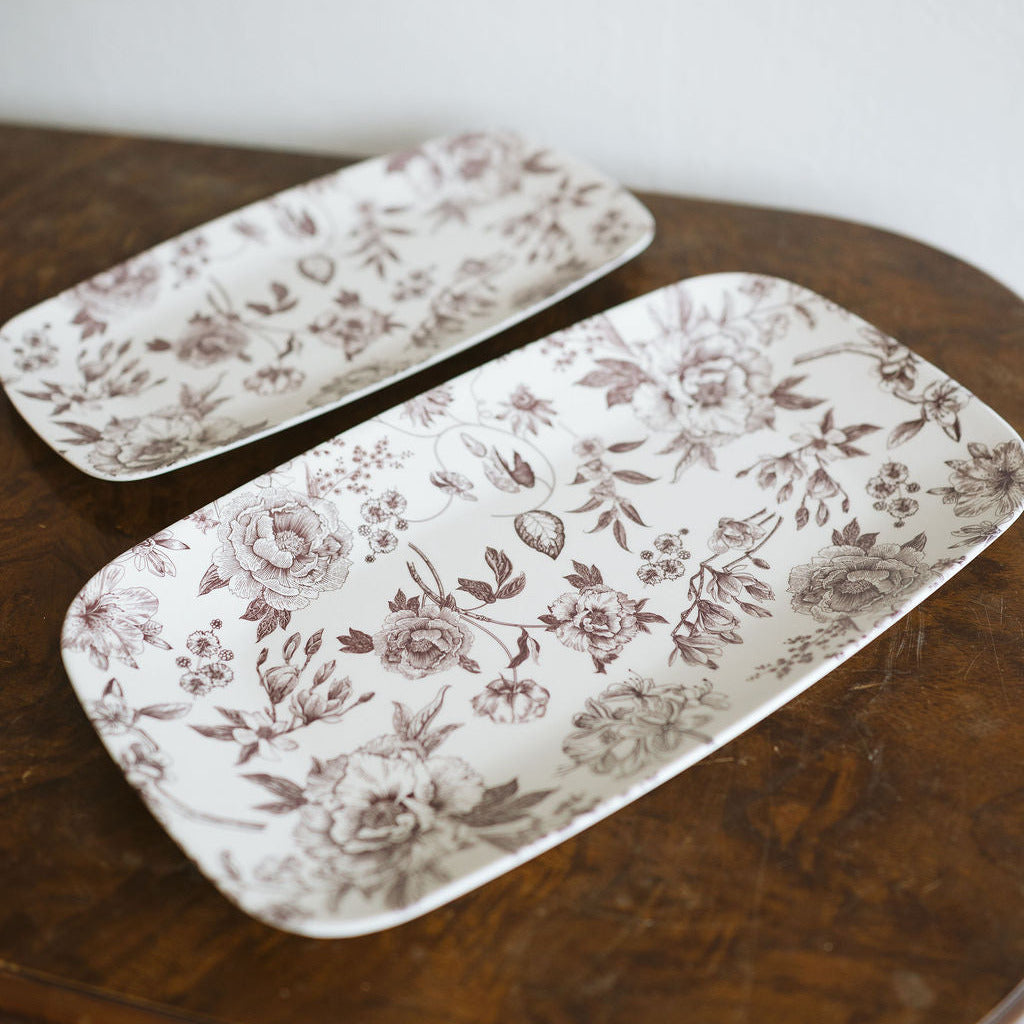Brown Delft Melamine Tray