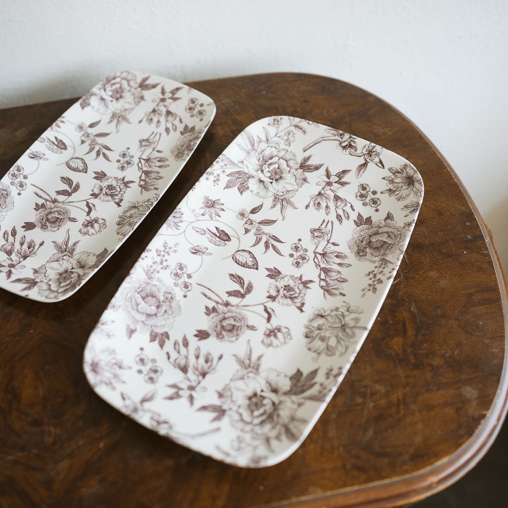 Brown Delft Melamine Tray