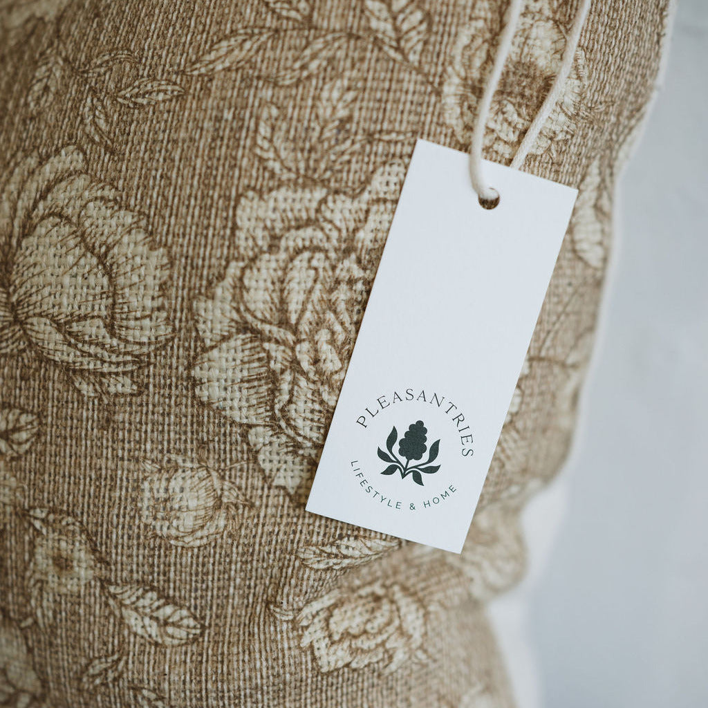 18in Sepia Floral Pillow