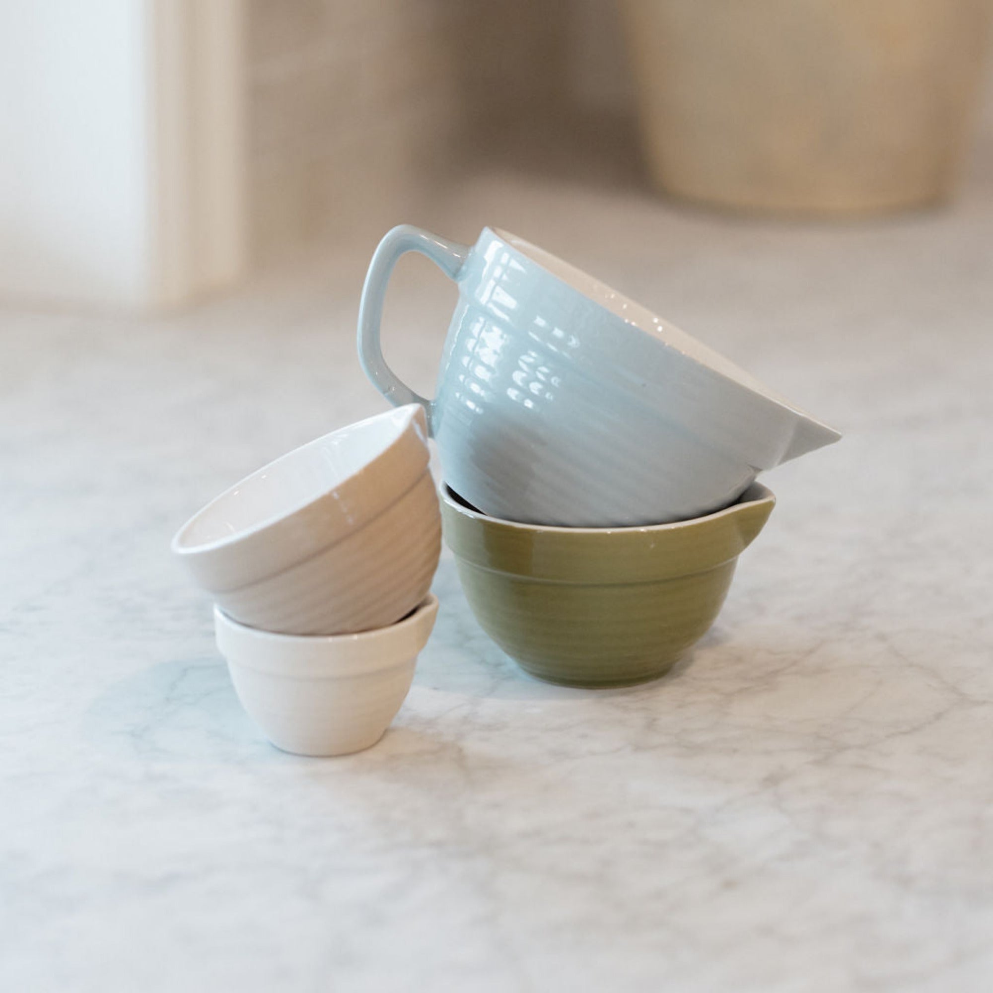 Stoneware Batter Bowl Measuring Cups