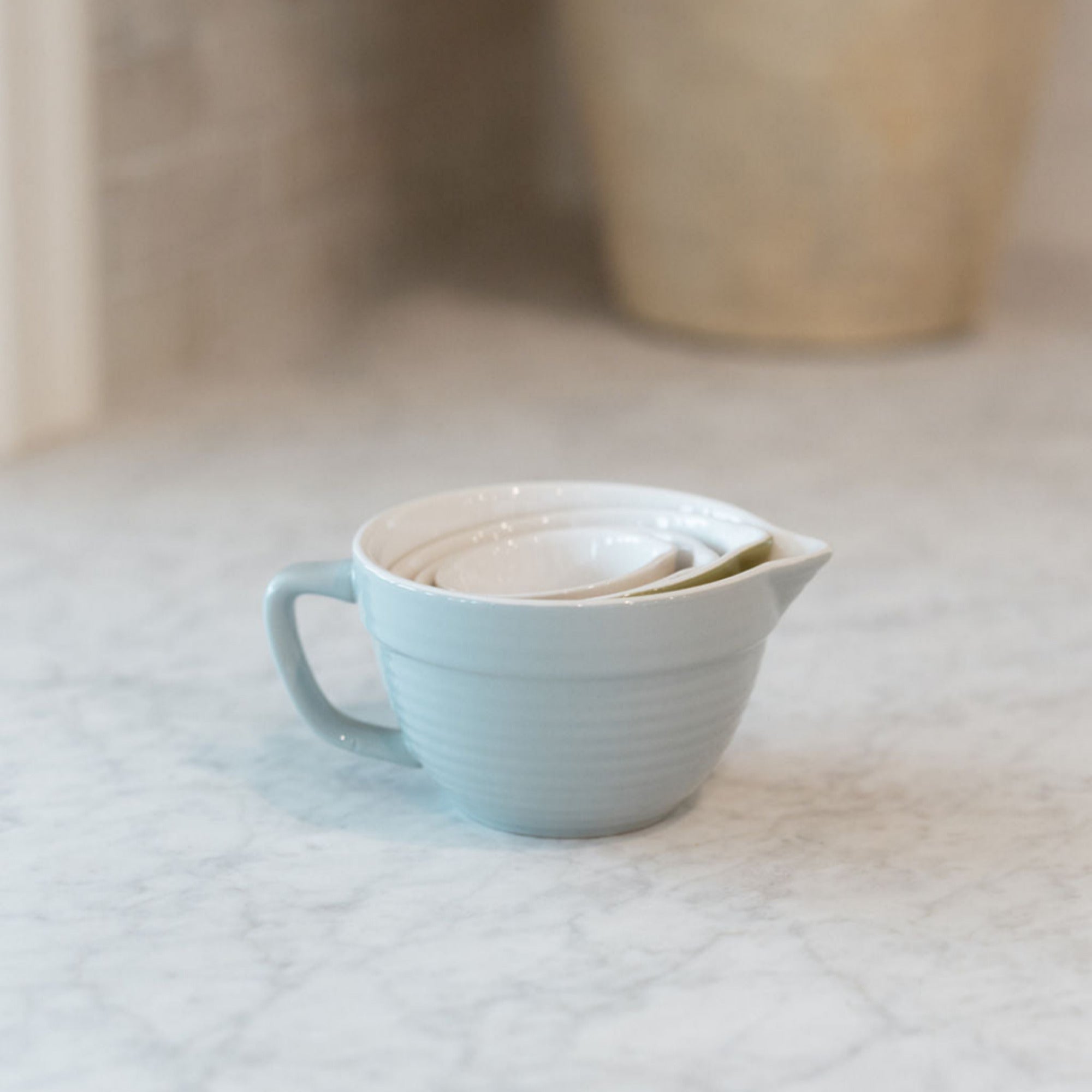 Stoneware Batter Bowl Measuring Cups